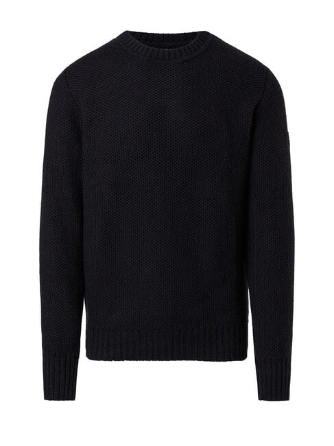N|S Rundhalspullover mit Waffelmuster dunkelgrau meliert - Herrenpullover