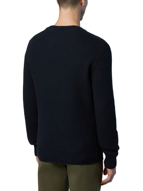 N|S Rundhalspullover mit Waffelmuster Navy blau - Herrenpullover