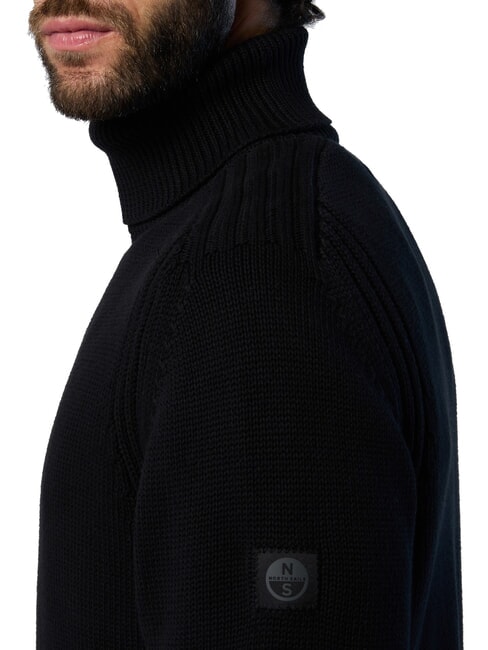 N|S Rollkragenpullover aus Baumwolle Schwarz - Herrenpullover