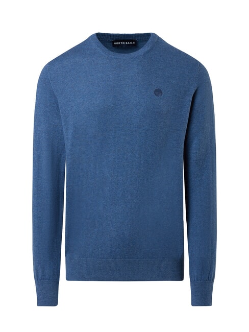 N|S Pullover mit Rundhalsausschnitt blau meliert Denim - Herrenpullover