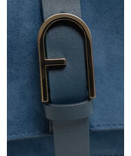 FURLA FLOW Kleine Ledertasche mit Schultergurt grau-blaue T&ouml;ne - Damentaschen - 4