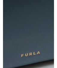 FURLA TONIE Umh&auml;ngetasche, Leder grau blau - Damentaschen - 3