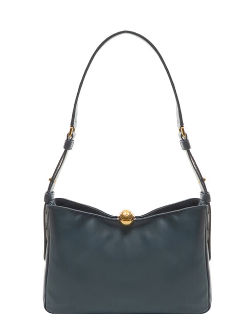 SFERA SOFT  Umh&auml;ngetasche aus Leder grau blau - Damentaschen