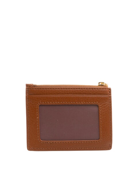 METALLIC SOFT Flache Geldb&ouml;rse aus strukturiertem Leder Cognac - Brieftaschen Damen