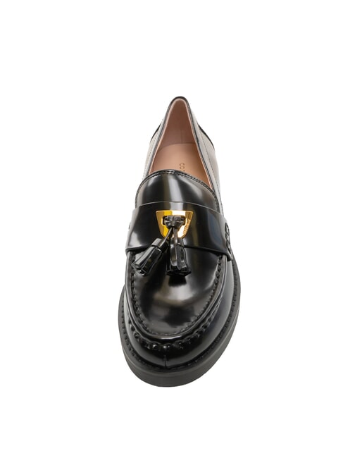 BEAT SHINY Ledermokassins mit Quaste Schwarz - Damenschuhe