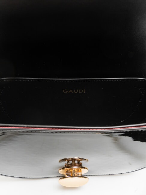 EVELYN LAK Kleine Umh&auml;ngetasche aus Lackleder SCHWARZ - Damentaschen