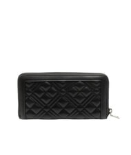 LOVE MOSCHINO QUILTED Gro&szlig;e Geldb&ouml;rse mit Rundum-Rei&szlig;verschluss Schwarz Schwarz - Brieftaschen Damen - 3