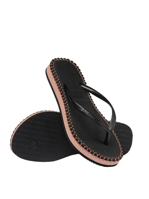 SLIM FLATFORM Flip-Flops SCHWARZ - Damenschuhe