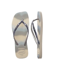 HAVAIANAS STYLESLIM SQUARE GLITTER Quadratische Flip-Flops beige/silber metallic - Damenschuhe - 5