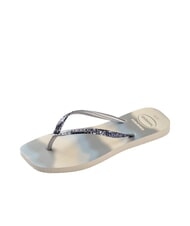 HAVAIANAS STYLESLIM SQUARE GLITTER Quadratische Flip-Flops beige/silber metallic - Damenschuhe - 3