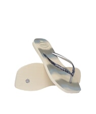 HAVAIANAS STYLESLIM SQUARE GLITTER Quadratische Flip-Flops beige/silber metallic - Damenschuhe - 6