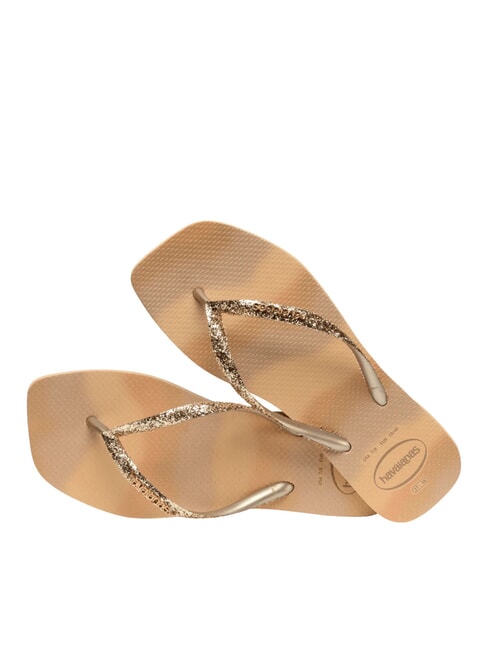 STYLESLIM SQUARE GLITTER Quadratische Flip-Flops golden - Damenschuhe