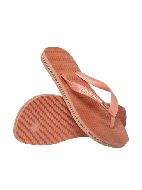 BRASIL LOGO Flip-Flops f&uuml;r Herren rosa Ton - Schuhe Unisex