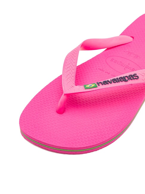  BRASILIEN-LOGO-Flip-Flops rosa Flussmittel/rosa Flussmittel - Schuhe Unisex