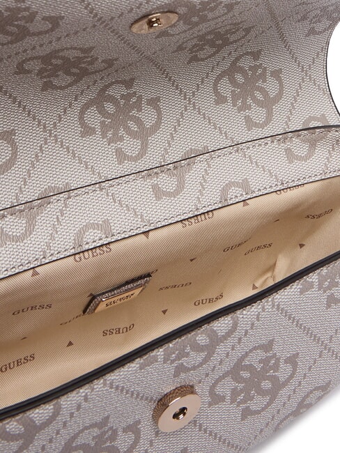 ERENIA Wandelbare Umh&auml;ngetasche Logo in dunklem Taupe - Damentaschen