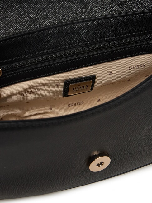 MIMINA Umh&auml;ngetasche mit &Uuml;berschlag SCHWARZ - Damentaschen