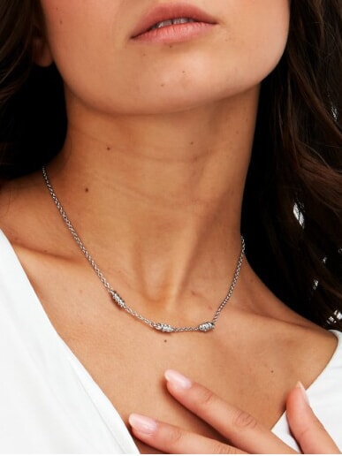 TORCHON Halskette mit 3 Torchonen STAHL - Halsketten