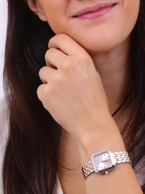 CORFU Stahluhr mit reiner Zeitanzeige zweifarbig - Uhren