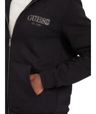 GUESS ZIP BASIC Kapuzenjacke mit durchgehendem Rei&szlig;verschluss jetbla - Sweatshirts Herren - 3