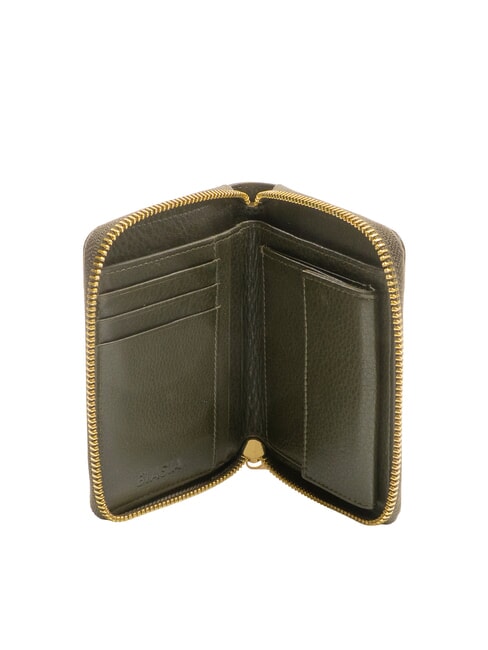 EDA Mittelgro&szlig;e Lederbrieftasche mit Rundum-Rei&szlig;verschluss Moos - Brieftaschen Damen