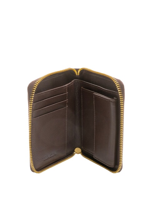 EDA Mittelgro&szlig;e Lederbrieftasche mit Rundum-Rei&szlig;verschluss dunkel - Brieftaschen Damen