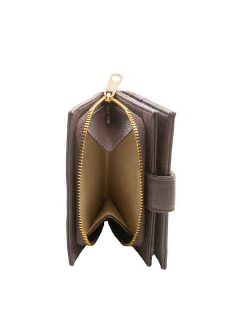 EDA Kompakte Lederbrieftasche dunkel - Brieftaschen Damen