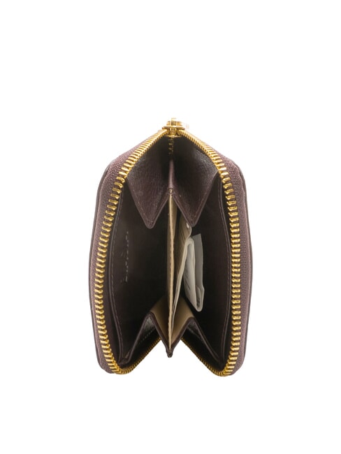 EDA Kleine Lederbrieftasche mit Rundum-Rei&szlig;verschluss prune - Brieftaschen Damen