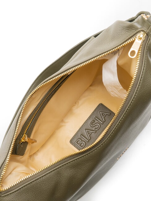 NOVEAU Leder-Umh&auml;ngetasche mit Schultergurt Moos - Damentaschen