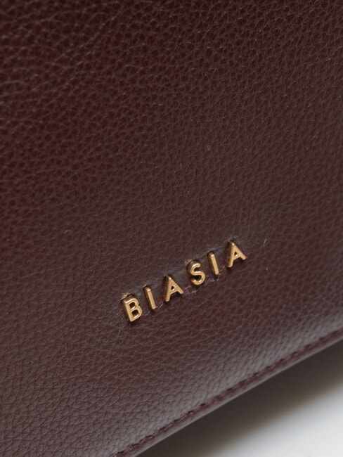 NOVEAU Umh&auml;ngetasche aus Leder mit &Uuml;berschlag prune - Damentaschen