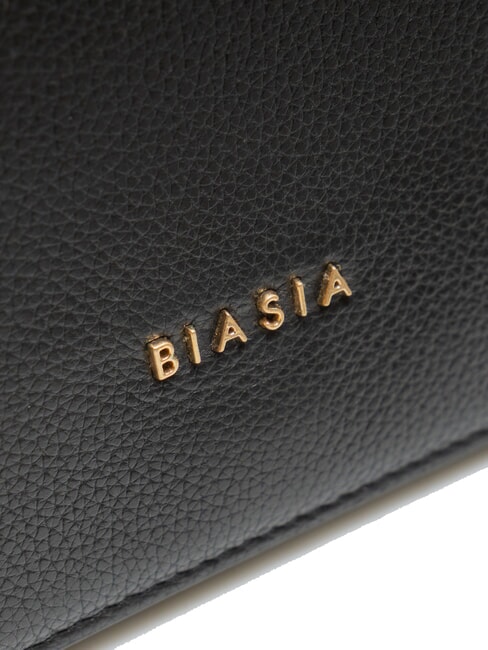 NOVEAU Umh&auml;ngetasche aus Leder mit &Uuml;berschlag Schwarz - Damentaschen