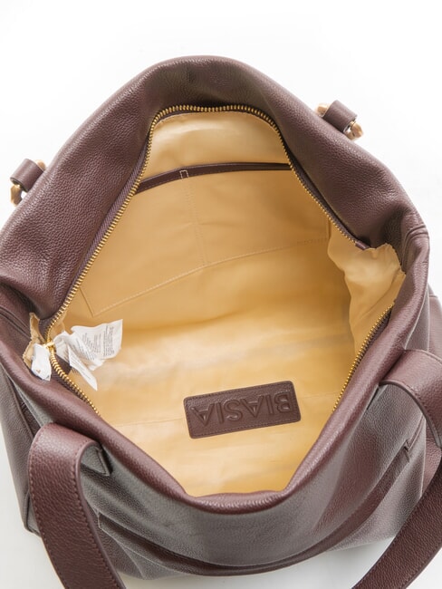 NOVEAU Umh&auml;ngetasche aus Leder prune - Damentaschen