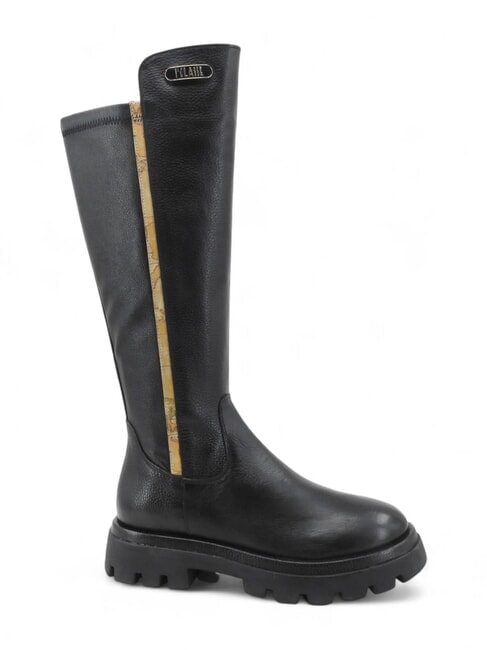 GEO Lederstiefel mit 3 cm Absatz Schwarz - Damenschuhe