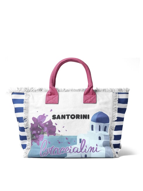 SUMMER Canvas-Tragetasche mit Aufdruck Santorin - Damentaschen