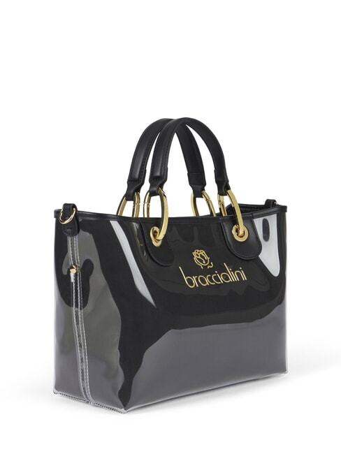 BETH JELLY Kleine gl&auml;nzende Handtasche mit Beutel Schwarz - Damentaschen