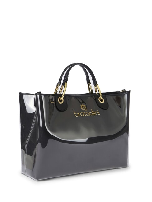 BETH JELLY Gl&auml;nzende Handtasche mit Beutel Schwarz - Damentaschen