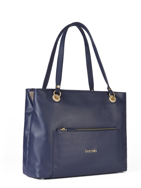 NORA Umh&auml;ngetasche aus Leder mit Tasche Blau - Damentaschen