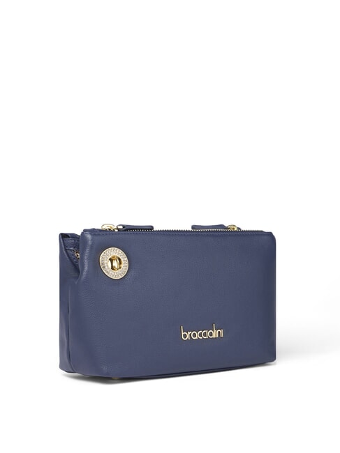 NORA Kleine Umh&auml;ngetasche aus Leder Blau - Damentaschen