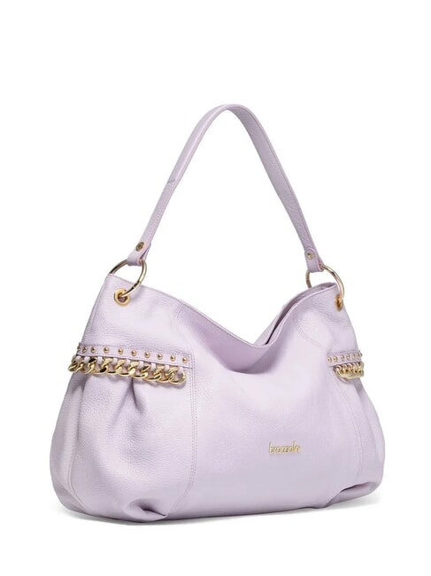 NORA Umh&auml;ngetasche aus Leder mit Kette lila - Damentaschen