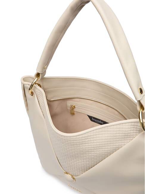 NAOMI Hobo-Umh&auml;ngetasche aus Leder Beige - Damentaschen