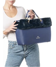 BRACCIALINI BETH FUR Handtasche mit Clutch Blau - Damentaschen - 5