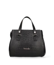 BRACCIALINI ZOE CROCO Bedruckte Lederhandtasche Schwarz - Damentaschen - 3