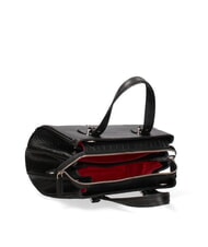 BRACCIALINI ZOE CROCO Bedruckte Lederhandtasche Schwarz - Damentaschen - 5