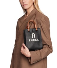 FURLA VARSITY STYLE Vertikale Ledertasche mit Schultergurt Schwarz - Damentaschen - 5