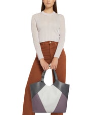 FURLA FLOW Bedruckte Umh&auml;ngetasche aus Leder Marshmallow+Aura+Erde - Damentaschen - 5