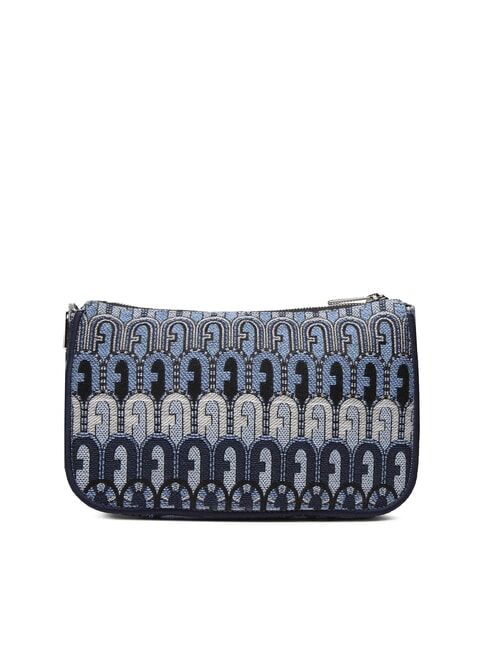 MOON Mini-Tasche aus Jacquard-Stoff Jeansblau + Schwarzt&ouml;ne - Damentaschen