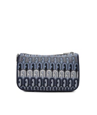 FURLA MOON Mini-Tasche aus Jacquard-Stoff Jeansblau + Schwarzt&ouml;ne - Damentaschen - 4