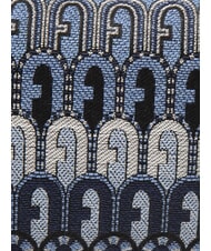 FURLA MOON Mini-Tasche aus Jacquard-Stoff Jeansblau + Schwarzt&ouml;ne - Damentaschen - 5