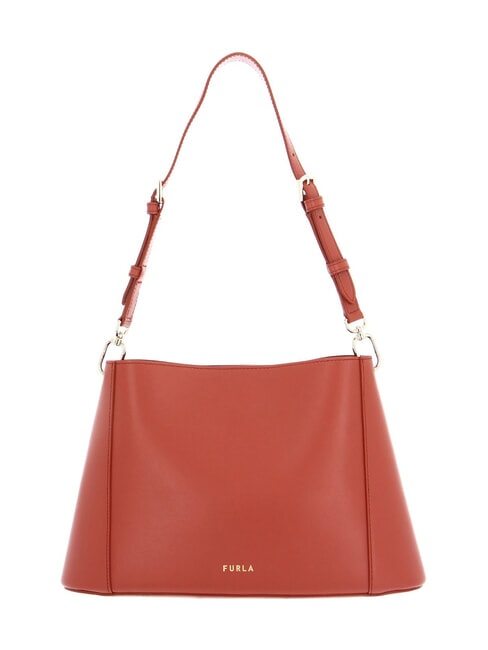 FLEUR Leder-Umh&auml;ngetasche mit Schultergurt Zimt - Damentaschen