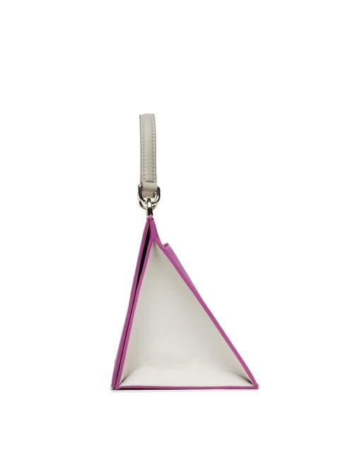 LINEA FUTURA Mini-Ledertasche mit Schultergurt violett+Marshmallow+Greige+Marmor c - Damentaschen