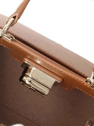 1927 Minitasche aus Leder mit Ares-Print Cognac - Damentaschen